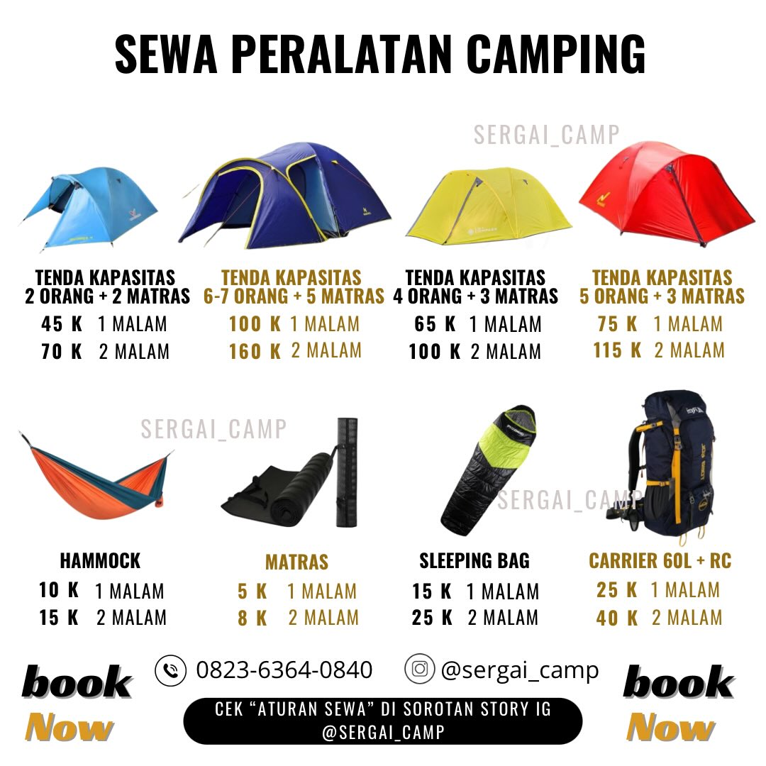 Harga Tenda & Aksesoris